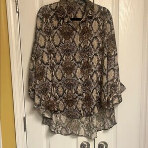 Elegant Snake Print Blouse